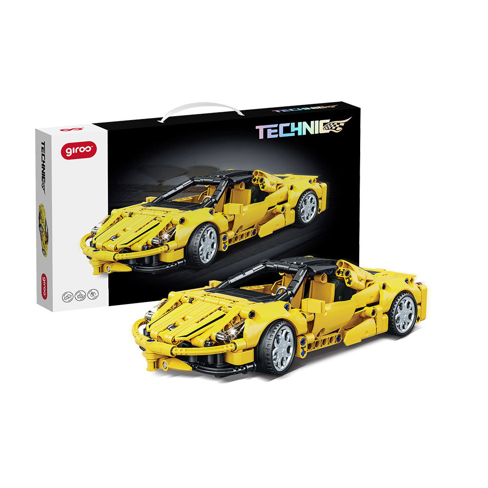 GIROS - Encaixes 8+ Technic Racing Car Pullback Amarelo