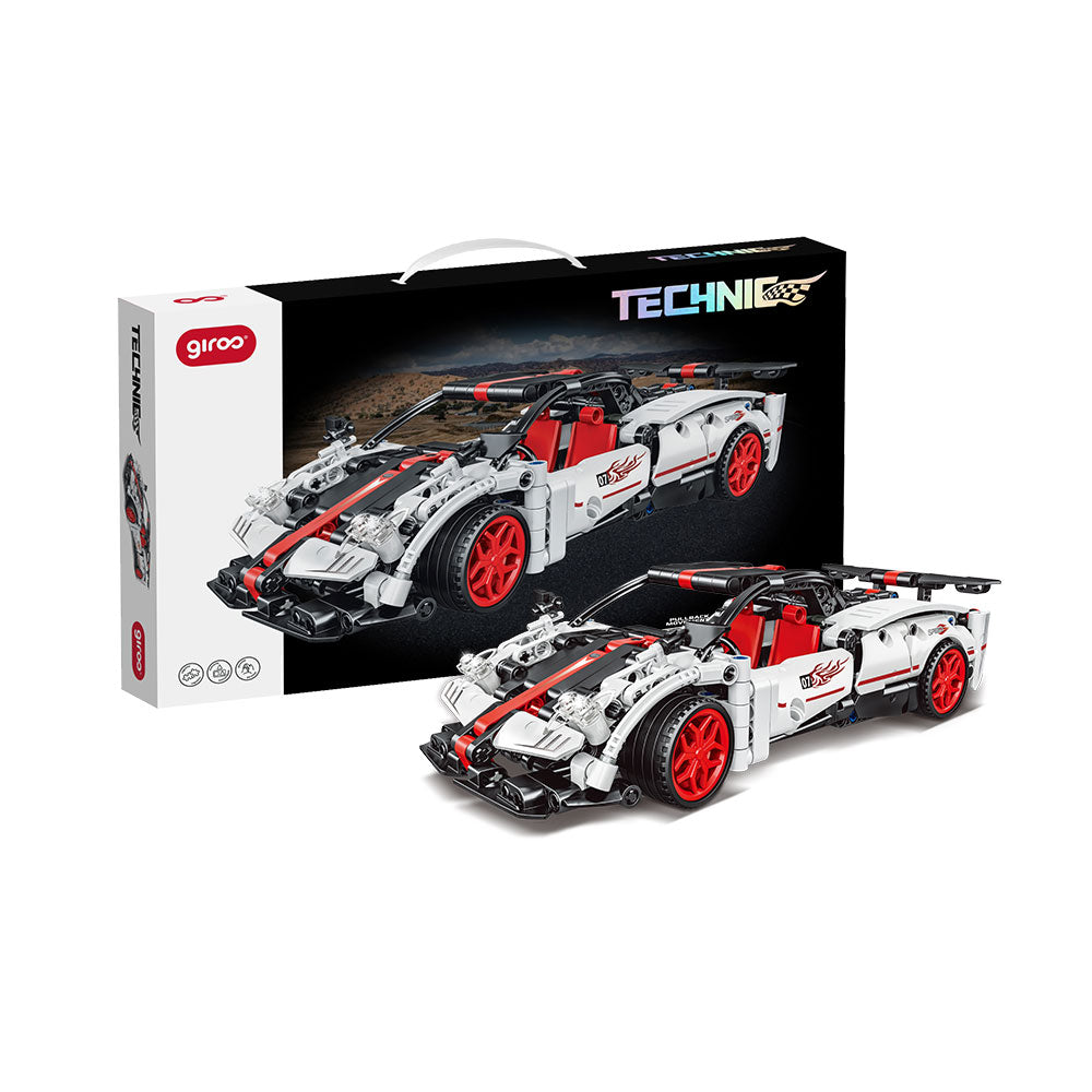 GIROS - Encaixes 8+ Technic Racing Car Pullback Branco